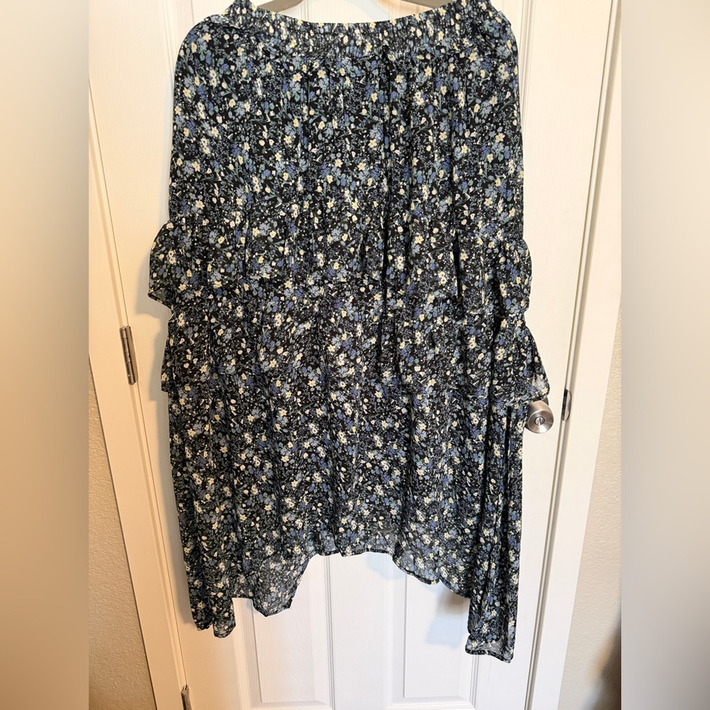 &merci Black Floral Tiered Skirt Size S Cottagecore Boho
